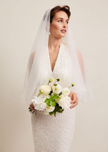 Phase Eight Short Double Tier Veil Hats White USA | 5413689-IG